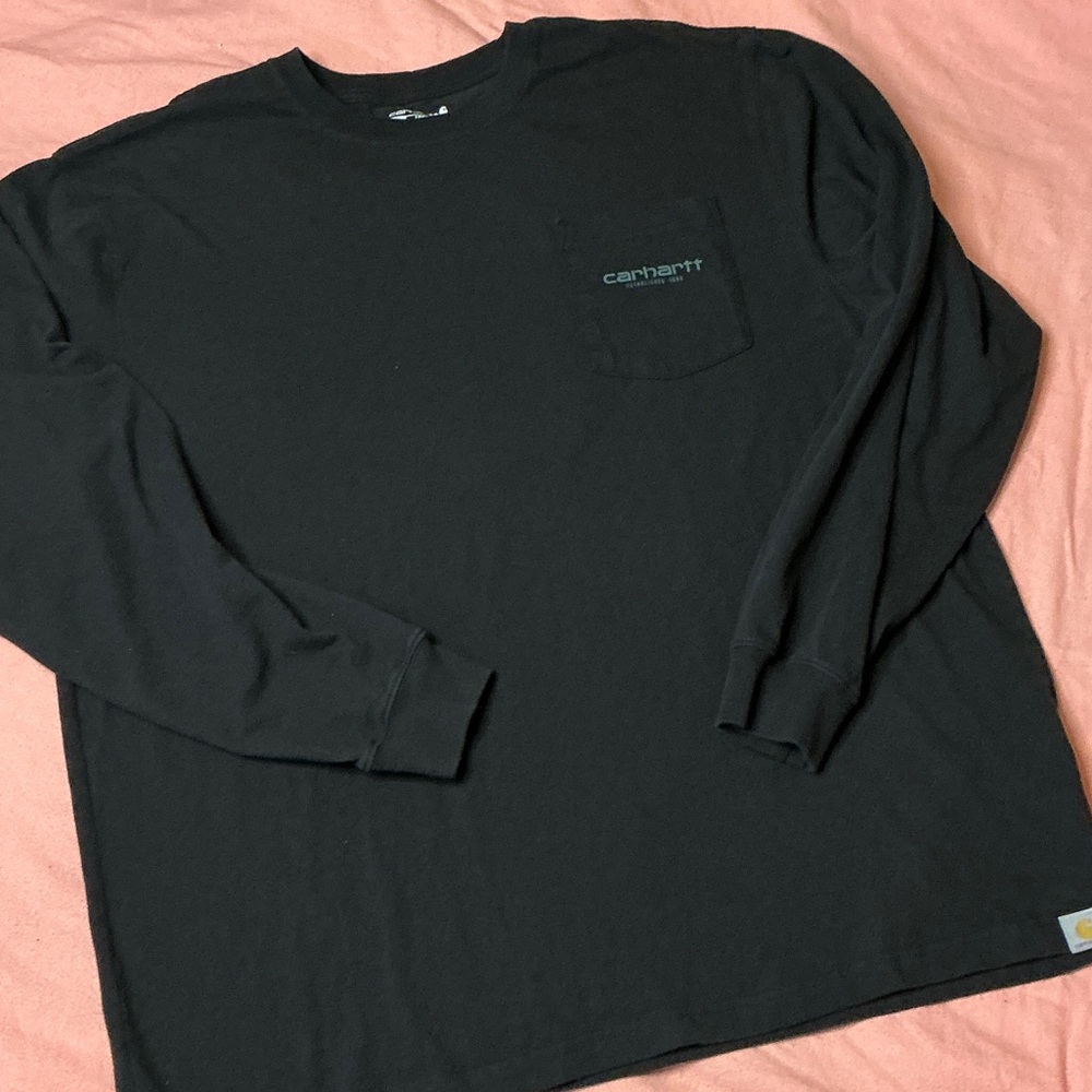 Carhartt Black Long Sleeve Tee with Green Logo - Picture 5 of 13